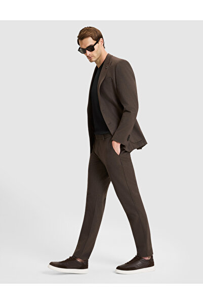 Pierre Cardin بنطلون قماش بني بقصة ضيقة 50333390-VR029