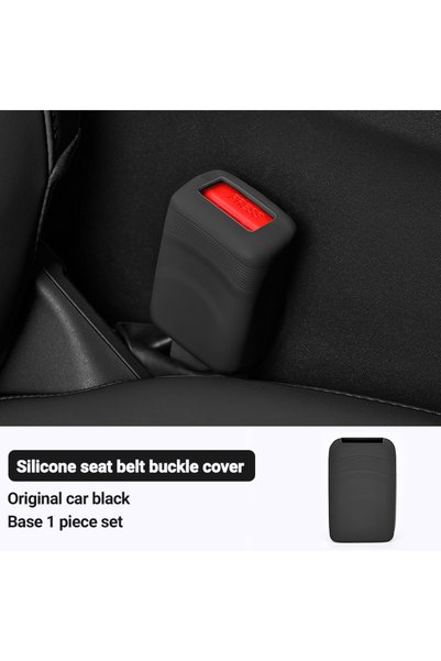 Choice Base cover - Black Universal Car Seat Belt Socket Protective Cover Sil...