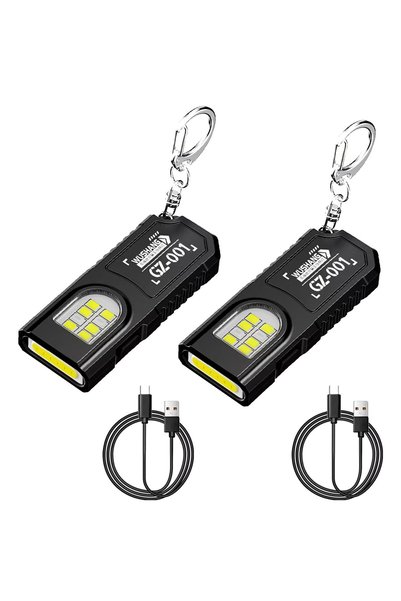 Choice مصباح يدوي أسود قابل لإعادة الشحن عبر USB مع مشبك قلم، فانوس صغير قوي ...