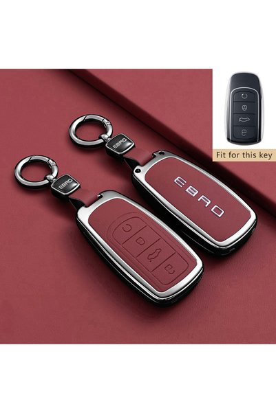 Choice حافظة مفاتيح سيارة من سبيكة الزنك طراز EBRO 5-Red-1PC لسيارات شيري EBR...