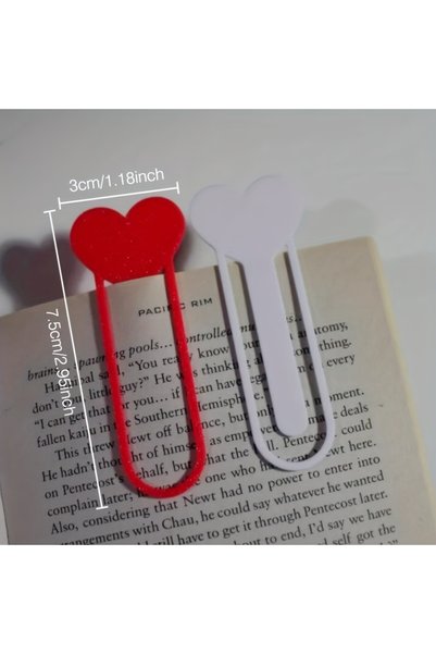 Choice قطعتان بألوان مختلطة. علامة كتاب فنية على شكل قلب - باستخدام الجليتر ا...