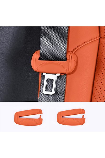 Choice brown 2pcs Universal Silicone Car Seat Belt Cover Anti-Scratch Car Sea...