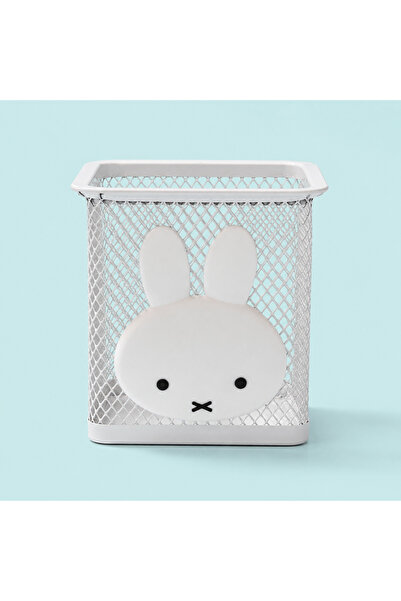 Choice white Cartoon Cute Miffy Metal Mesh Pen Holder Cute Square Desk Organi...