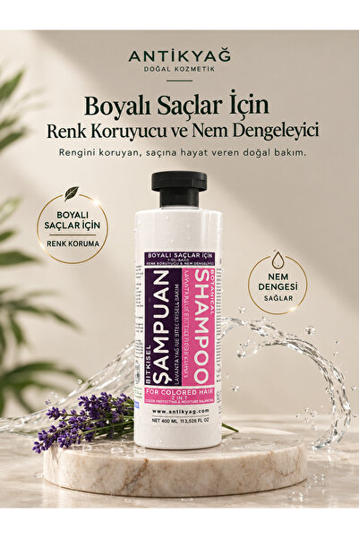Bitkisel Şampuan Boyalı Saçlar için & Renk Koruyucu ve Nem Dengeleyici 400 ml