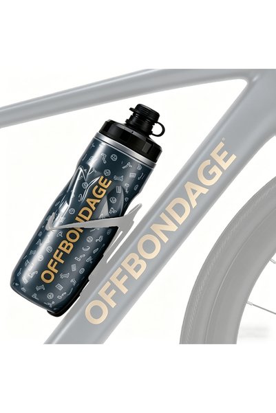 Choice زجاجة دراجة هوائية سوداء من OFFBONDAEG سعة 610 مل، تحافظ على البرودة، ...