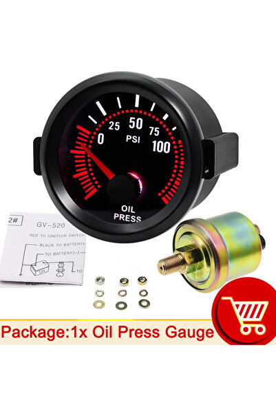 Choice مقياس ضغط التيربو BL0183-6196-bl مقاس 2 بوصة 52 ملم بعدسة دخانية مع مس...