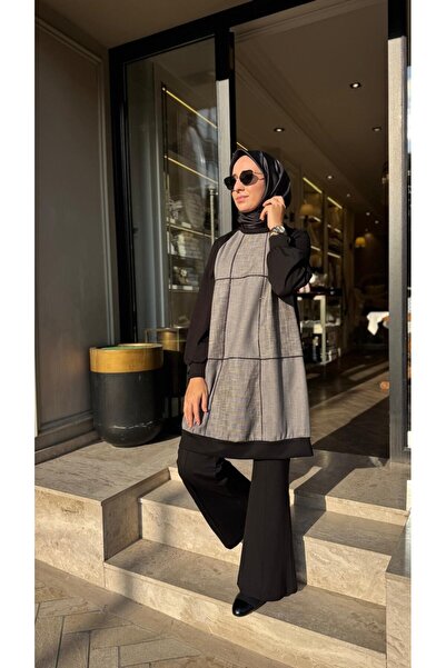 MissWhence 40030 Bisiklet Yaka Kadın Tunik Siyah