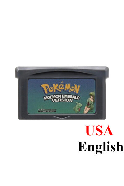 BANDAI Moemon Emerald Pokémon GBA Game Cartridge FireRed LeafGreen Ruby Sapph...