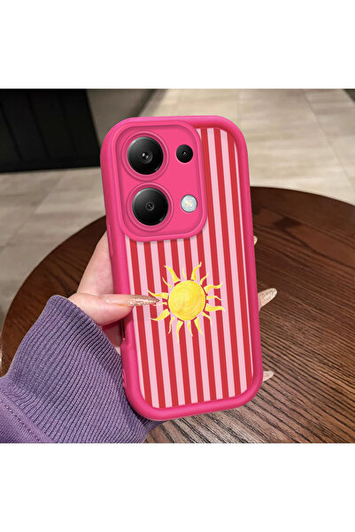CASEVIBE Redmi Note 13 Pro 4G Uyumlu Çizgili Güneş Baskılı Canlı Renkli Şık T...