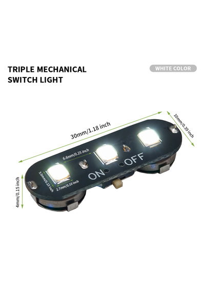 Choice مصباح LED صغير أبيض عالي السطوع بثلاثة رؤوس مع مفتاح تحكم، قطعة واحدة،...