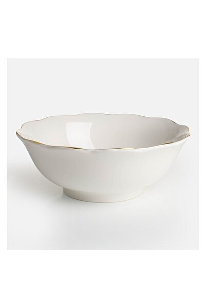 OEM Salatiera din Porțelan Off White "Wavy Gold Metallic" 1,7L – pentru servi...