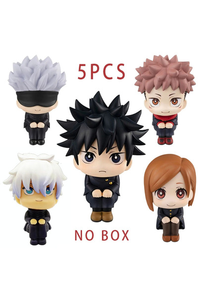BANDAI 5 قطع بدون علبة، شخصيات جوجوتسو كايسن Q جالسة، دمى بحجم 7-9 سم، ديكور ...