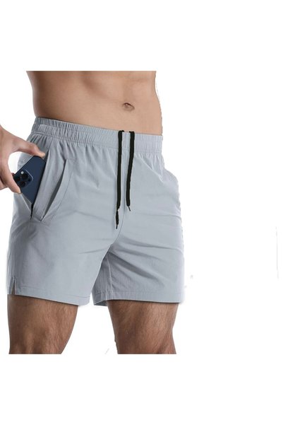Choice EurUs M Light Gray Running Shorts Men Gym Fitness Sport Shorts Quick D...