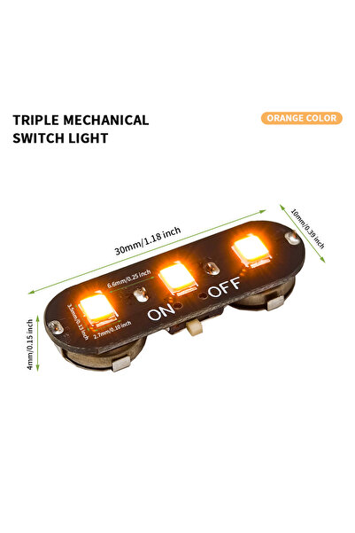 Choice مصباح LED صغير برتقالي اللون بثلاثة رؤوس عالي السطوع مع مفتاح تحكم، قط...