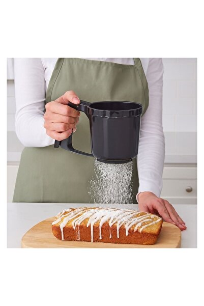OEM Sită manuală din plastic, 550 ml, cu mâner – pentru zahăr pudră și cacao