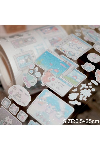 Choice With white border Cute Retro Y2K Internet Electronic Kitten Pet Sticke...