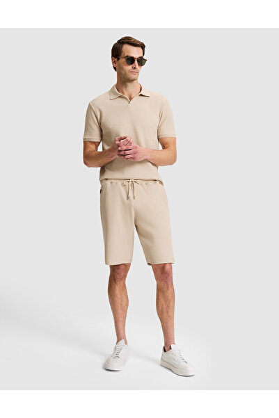 Pierre Cardin Dark Beige Comfort Fit Knitted Shorts 50321174-Vr088