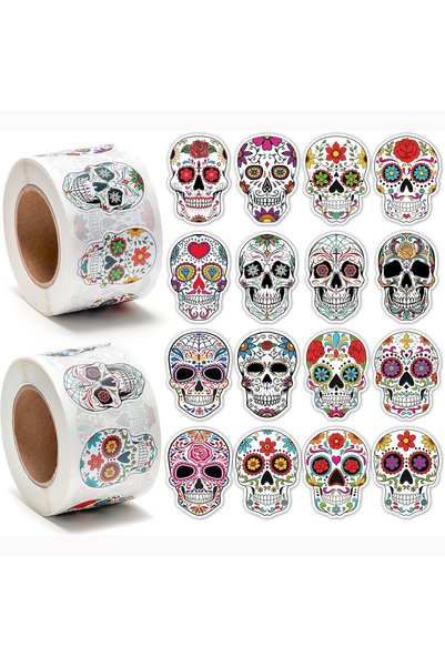 Choice H0140-01 500pcs Skull Sticker Halloween Candy Skull Sticker Dia De Los...