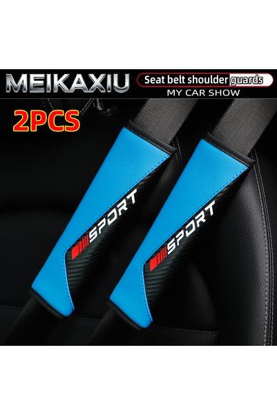 Choice Blue 2pcs Carbon Fiber Car Safety Belt Covers Shoulder Pads Red-Letter...