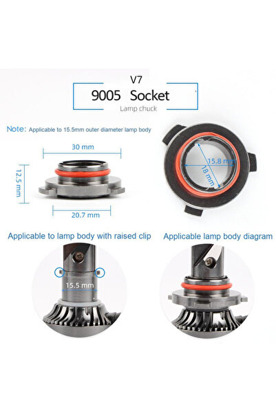 Choice 9005-1PC For V7-9005/9006/9012/H11/H7/H4/H1 Head Lamp Retainer Clips C...