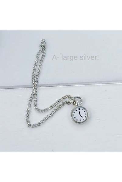 Choice Silver color 1Pc ob11 Miniature Toy Mini Necklace Pocket Watch for Dol...