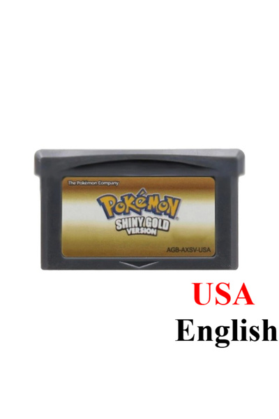 BANDAI خرطوشة لعبة بوكيمون GBA ذهبية لامعة: فاير ريد، ليف جرين، روبي، سافاير،...