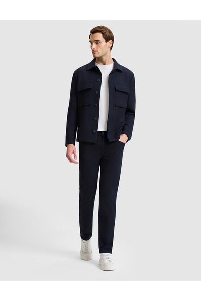 Pierre Cardin بنطلون جينز جديد بقصة ضيقة باللون الأزرق الداكن 50331395-VR033