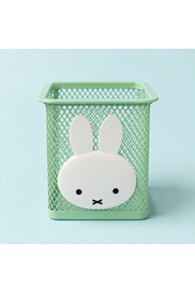 Choice green Cartoon Cute Miffy Metal Mesh Pen Holder Cute Square Desk Organi...