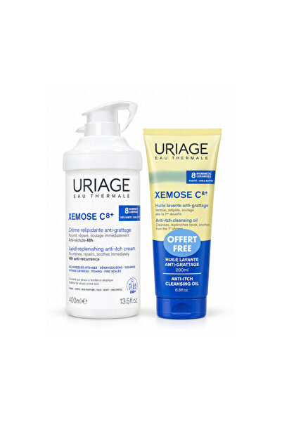 Uriage Xemose C8+ Lipid Replenishing Cream 400 ml + Xemose C8+ Cleansing Oil ...