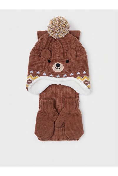 Fonem Fo 5192 Rasin 3-Piece Scarf-Beret-Gloves Set