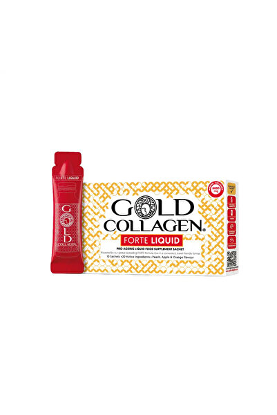GOLD COLLAGEN Supliment alimentar cu colagen, Gold Collagen, Forte, 8000mg, 10 plicuri x 25 ml