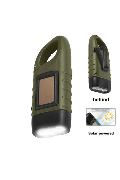 Choice flashlight LED Flashlight Hand Crank Solar Powered Rechargeable Surviv...