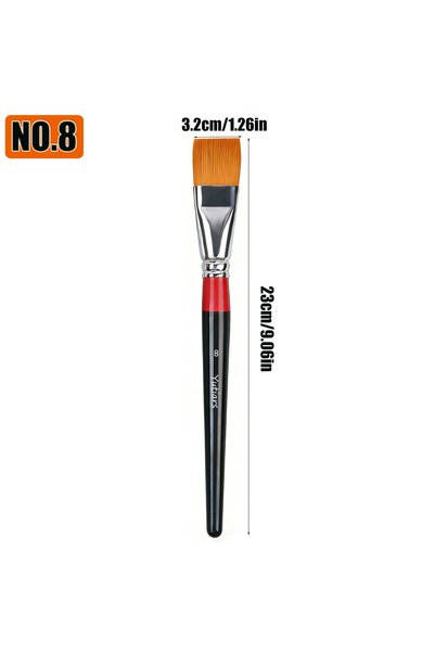 Choice 1 pc NO.8 1Pc Artist Flat Paint Brushes Nylon Hair for Acrylic Oil Wat...