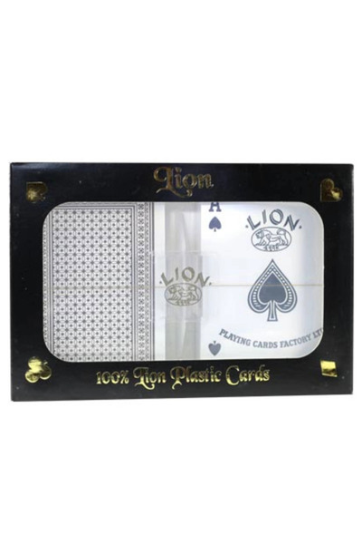 Derya Bilardo 100% Plastic Lion Brown Green 4 Index Playing Card