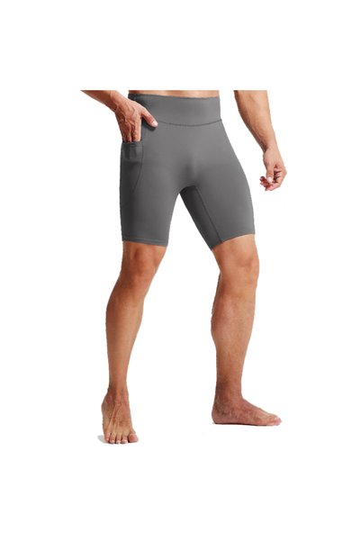 Choice شورت رياضي رجالي عالي الخصر من L GRAY، شورت ضاغط للتمرين والجري، مرن ل...