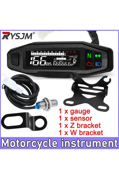 Choice MT0069-M040-5 Universal Motorcycle Speedometer Digital Dashboard Instr...
