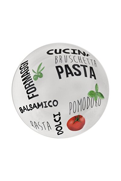OEM Farfurie Adanca Litere Albe Negre Roșie Busuioc din Porțelan pentru Paste...