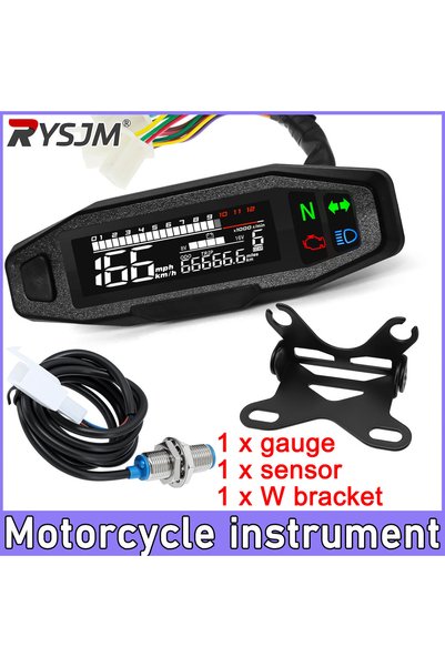 Choice MT0069-M040-6 Universal Motorcycle Speedometer Digital Dashboard Instr...