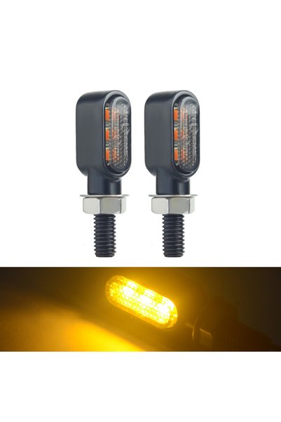Choice قطعتان من إشارات الانعطاف LED الصغيرة للدراجات النارية بـ 3 مصابيح LED...