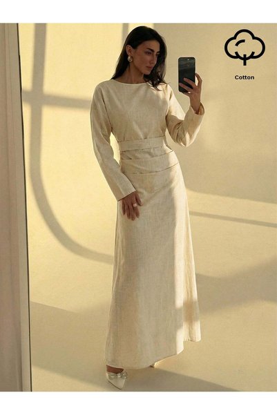 Sheya Rochie maxi, bej