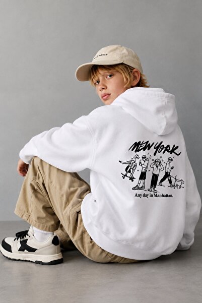 The Champ Clothing Erkek Çocuk Oversize Hoodie Sweatshirt DAY IN NYC Baskılı ...