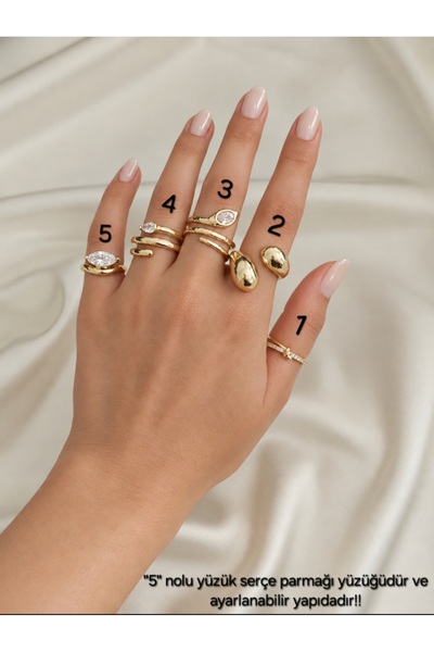 Zivazer Store kadın 14k gold renk yüzük modelleri