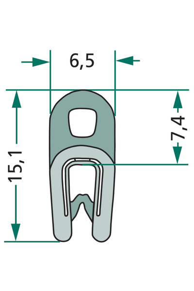 Granit Garnitură 5 m 1 mm 654A1107/5 GRANIT