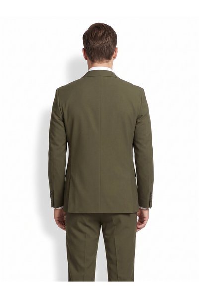 İMAJ MAĞAZACILIK Khaki Green Slim Fit Men's Suit with Vest