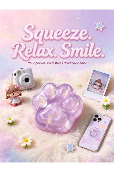 Generic Brand Rainbow Cat Paw Squeeze Stress Relief Toy