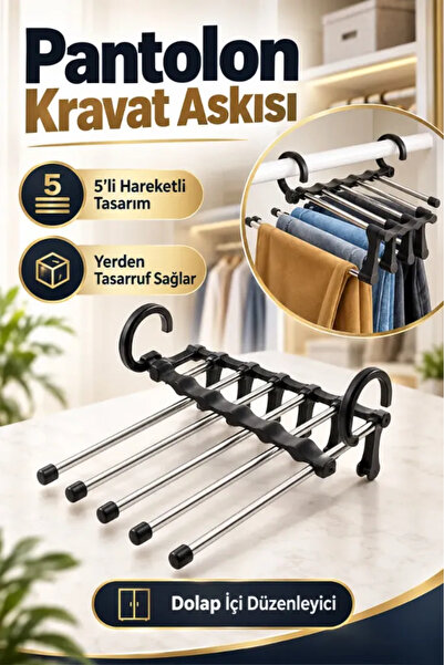 ASG 5 Sıralı Alüminyum Pantolon Kravat Askısı