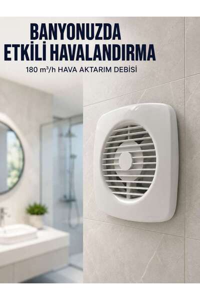 AYLİNA Ev Tipi Dekoratif Aspiratör 16 W 180 m³/h Banyo Mutfak WC Havalandırma Çözümü