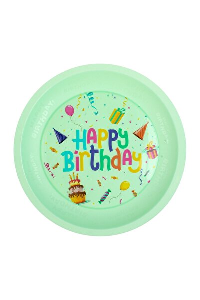 OEM Farfurie din Plastic Reutilizabila Verde mentă de Petrecere "Happy Birthd...