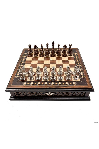 ZERO LAND Svl-Shop Special Design Handcrafted Round Chess Board and Metal Che...