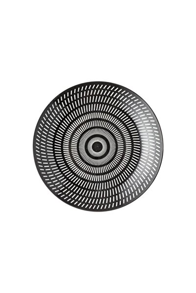 OEM Farfurie din Porțelan Negru cu Dungi Albe Ø19cm – pentru servire elegantă...